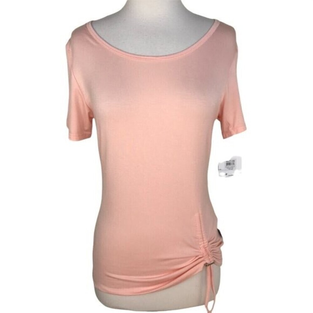 Laundry By Shelli Segal Side Ruched Tee Peach Size L